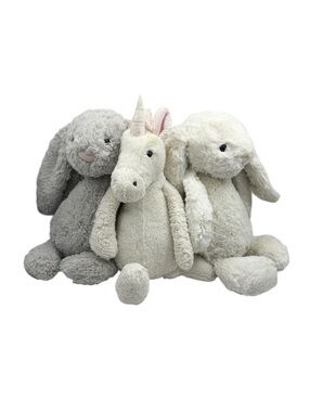 Jellycat Bashful Bunnies & Unicorn Plush Stuffed Animal Toys Lot of three